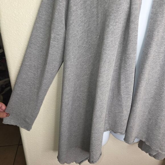 Pure Jill Purejill Gray Open Front Drape Stretch Knit Cardigan MP Medium Petite - Picture 4 of 6